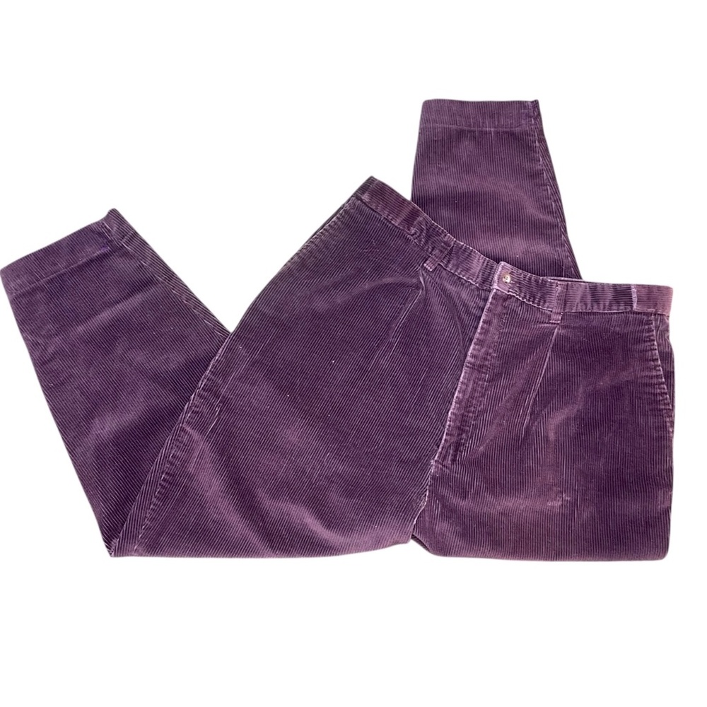 Vintage 1990s Purple Corduroy Mom Pants Retro Straight Womens size 18 Eddie B